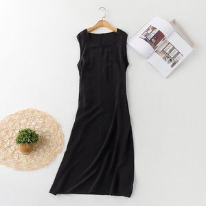 🎄Silk Black Sleeveless Dress